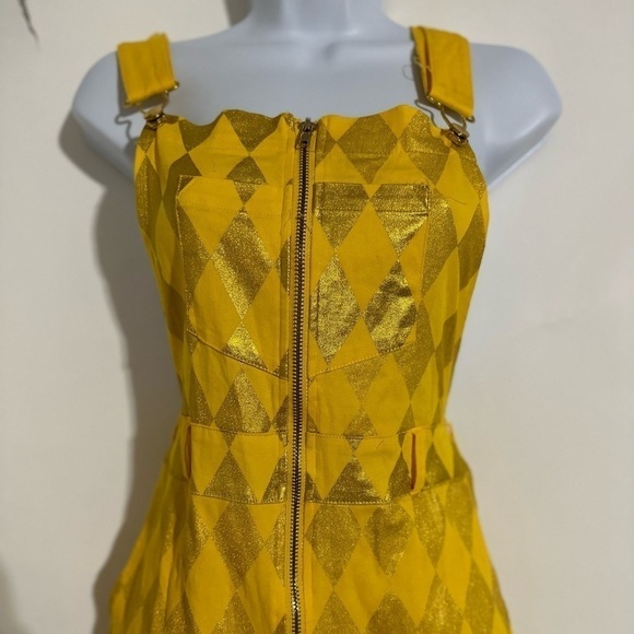 dc Comics Birds of Prey Women’s Harley Quinn Gold Cosplay Jumpsuit! - Picture 3 of 10